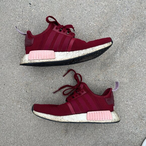 Adidas NMD R1 Collegiate Burgundy Runners Women’s Athletic Sneakers blokecore - Picture 9 of 14